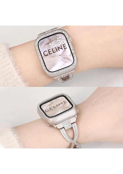 Apple Watch 3 4 5 6 7 8 9 Uyumlu 49MM Kasa Koruyucu Işıltılı Parlak Taşlı Koruma fiyatları