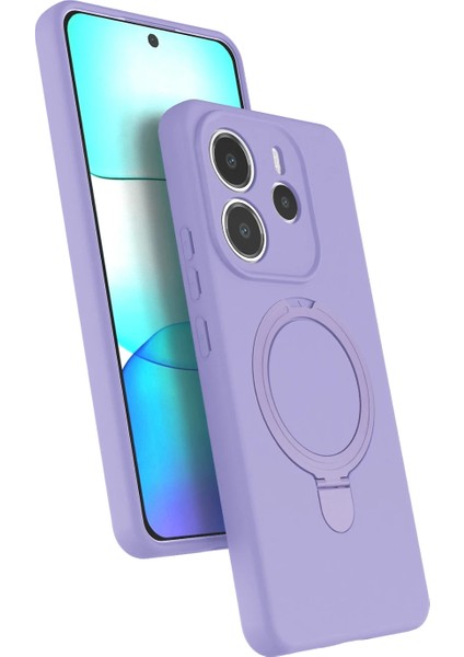 Resveq Newface Xiaomi Redmi Note 14 4g Regal Magsafe Standlı Kapak - Lila