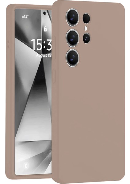 Resveq Newface Samsung Galaxy S25 Ultra Kılıf Nano Içi Kadife Silikon - Pudra