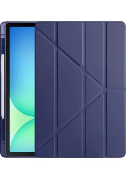 Resveq Newface Samsung Galaxy Tab S10 Fe Plus 13.1 Kalemlikli Hugo Tablet Kılıfı - Lacivert
