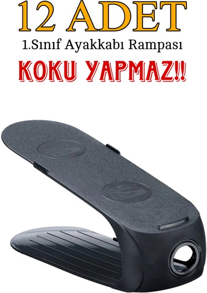 Gondol Ayakkabı Rampası 12 Adet 1.sınıf Dolap Içi Ayakkabı Düzenleyici Kokusuz Organizer
