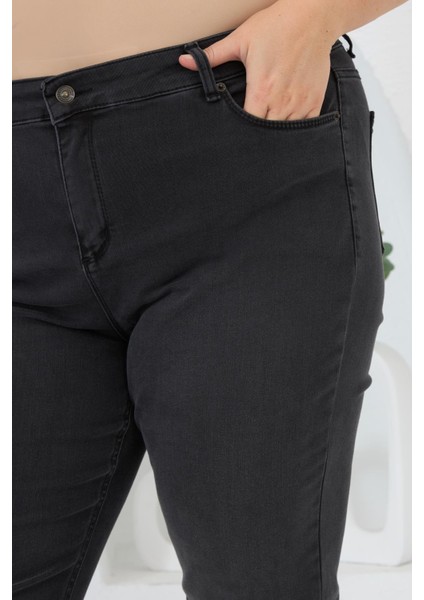 Büyük Beden Kot Pantolon Füme modelleri