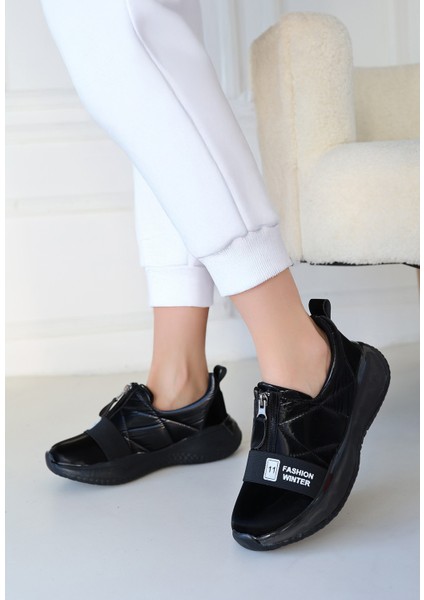 Nikeo Siyah Paraşüt Siyah Tabanlı Spor Ayakkabı - Lisinya