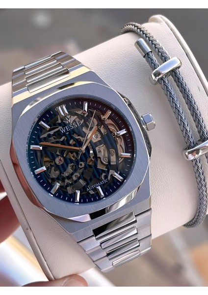 Italyan Bileklik Hediyeli Otomatik 2 Yıl Garantili 5 Atm Suya Dayanıklı Erkek Kol Saati 802.G