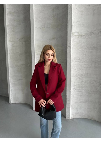 Astarlı Bordo Blazer Kadın Ceket modelleri