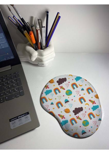 Rainbow Baskılı Bilek Destekli Mouse Pad