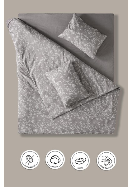 Bambu Desen Gri Renk Çift Kişilik Pamuklu Ranforce Nevresim Takımı Çarşaflı Yumuşak 200X220 fiyatları