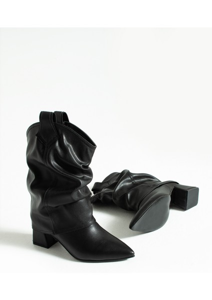 Kai Western Tarzı Büzgülü Detaylı Topuklu Çizme Bot fiyatları