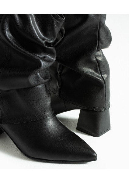 Kai Western Tarzı Büzgülü Detaylı Topuklu Çizme Bot modelleri