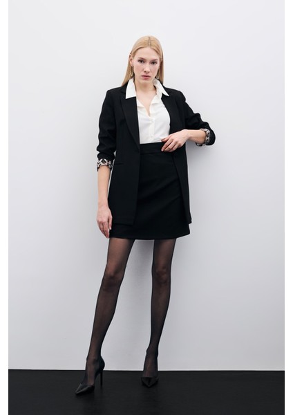 Düz Mini Etek - Siyah