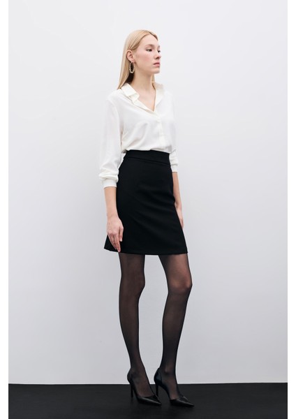 Düz Mini Etek - Siyah fırsatları