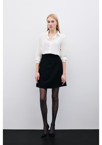 Düz Mini Etek - Siyah indirimleri