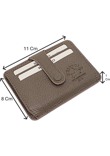 Carpi Çok Bölmeli Unisex Hakiki Flötr Deri Kartlık - Kum