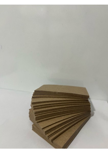 100 Adet 5 x 9 cm Baskısız Ipsiz Delikli Kraft Dikdörtgen Etiket, Karton Kağıt Ayakkabı Giysi Tişört