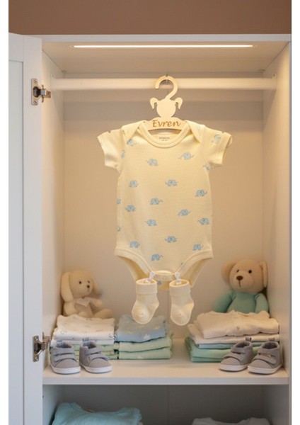 6 Adet Bebek Askısı 20 cm | Kız Çocuğu Figürlü Ahşap (Mdf) Çocuk Elbise Askılığı modelleri