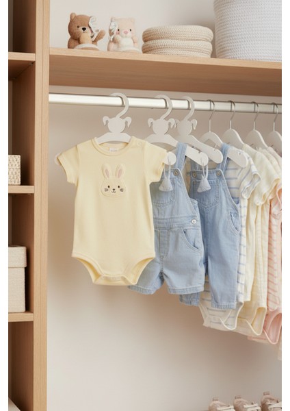 6 Adet Bebek Askısı 20 cm | Kız Çocuğu Figürlü Ahşap (Mdf) Çocuk Elbise Askılığı indirimleri