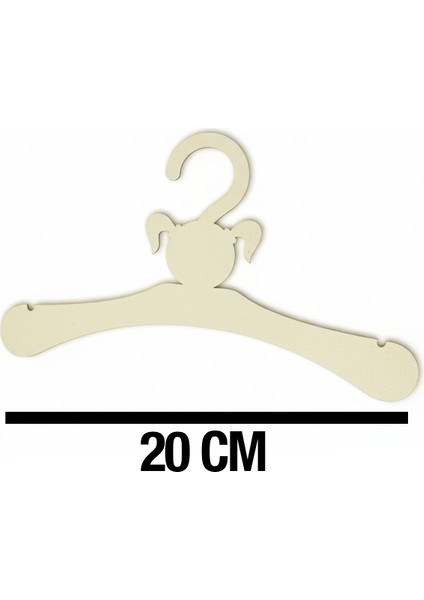6 Adet Bebek Askısı 20 cm | Kız Çocuğu Figürlü Ahşap (Mdf) Çocuk Elbise Askılığı