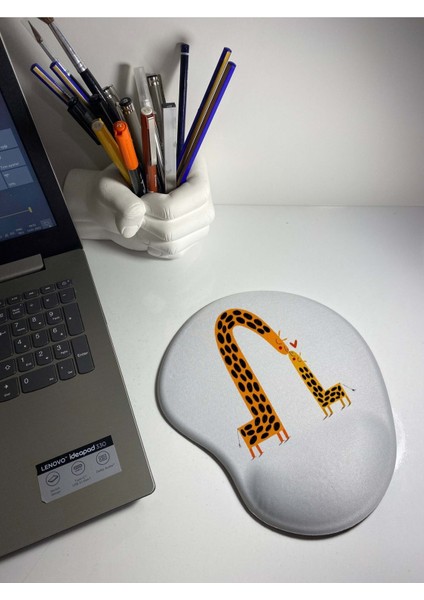 Zürafa Desenli Bilek Destekli Mouse Pad