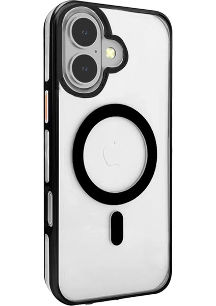 Resveq Joko Iphone 16 Gleam Pc Sert Magsafe Kılıf - Şeffaf-Siyah