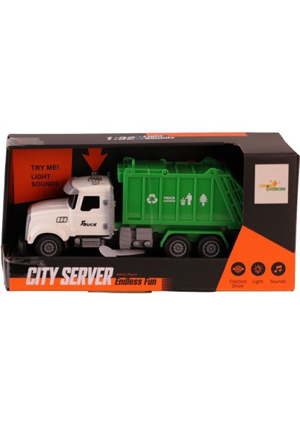 C-007A Pilli Işıklı Çöp Arabası