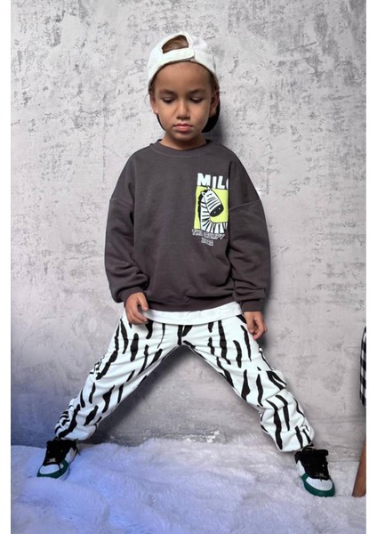 Erkek Çocuk Baskılı 3 Iplik Pamuklu Kumaş Alt Üst Takım fiyatları