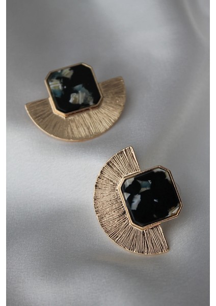 Çelik Desenli Mineli Yelpaze Model Küpe fiyatları