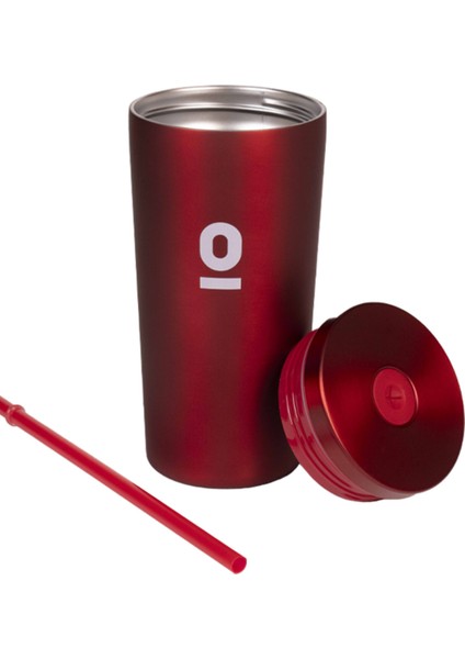 Kırmızı Metal Paslanmaz Çelik Pipetli Termos 520 ml Kapaklı No:95 modelleri