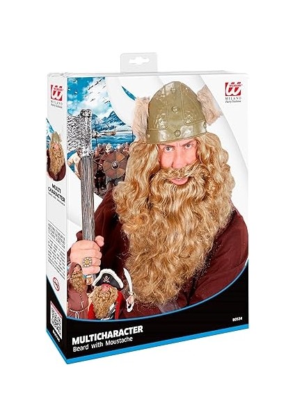 Widmann B0534 - Yetişkin Erkekler, Viking, Rahip, Kelt, Karnaval, Tema Partileri ve Sarı Renk Için Çok Karakterli Sakal