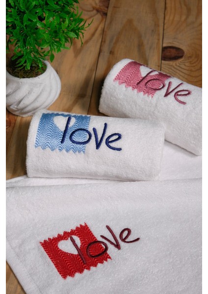 3'lü Mutfak Havlusu Nakışlı %100 Pamuk