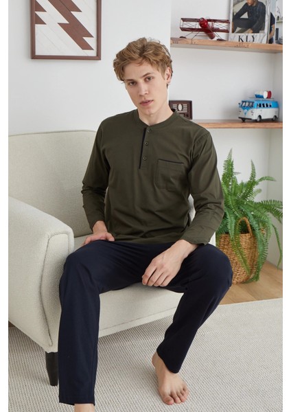 Mdb Kocabey 9111 Battal Erkek Midi Yaka Pijama Takımı