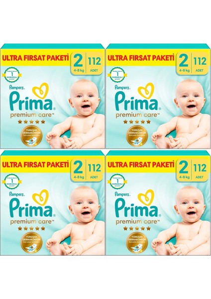 Premium Care Bebek Bezi Beden:2 (4-8kg) Mini 448 Adet Avantaj Ultra Fırsat Pk