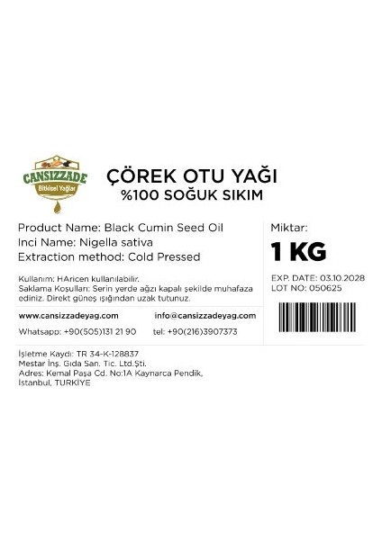 Çörek Otu Yağı 1 kg fiyatları
