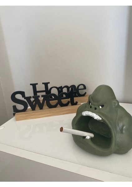 Goril Küllük Goril Figürlü Dekoratif Kül tablası Biblo Masaüstü Ev Ofis Dekorasyon Küllük Organizer