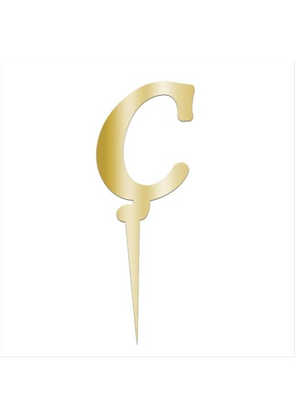 Resveq Sarı Renkli Harf Pasta ve Kek Pleksi-Ç