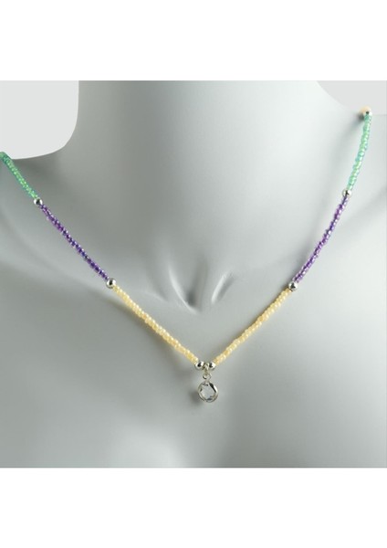 Resveq Renkli Kum Boncuk Taşlı Kolye-Model-1 fiyatları