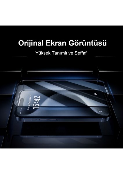 Iphone 16 Pro Max Şeffaf Kendinden Aparatlı Cam Kolay Takma 360 Tam Kaplama Ekstra Darbe Koruyucu fırsatları