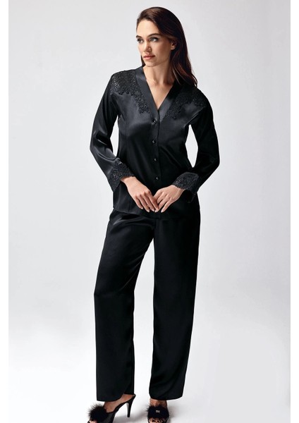 Mdb Freshness 9950-PT Saten Dantel Detaylı Pijama Takımı