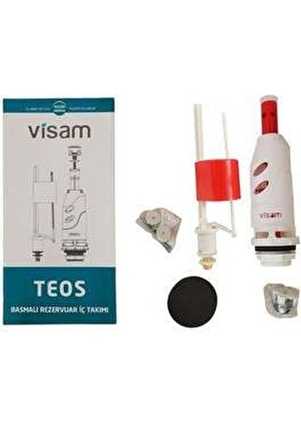 Teos Basmalı Klozet Rezervuar İç Takım TSE Belgeli Beyaz ve Kırmızı Renkli Model indirimleri