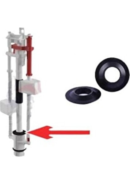 Rezervuar İç Takım Gömme Rezervuar Boşaltma Contası Siyah Kauçuk Malzeme