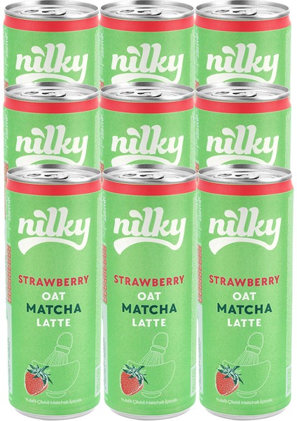 Yulaf Sütlü Çilekli Matcha Latte 9lu Paket