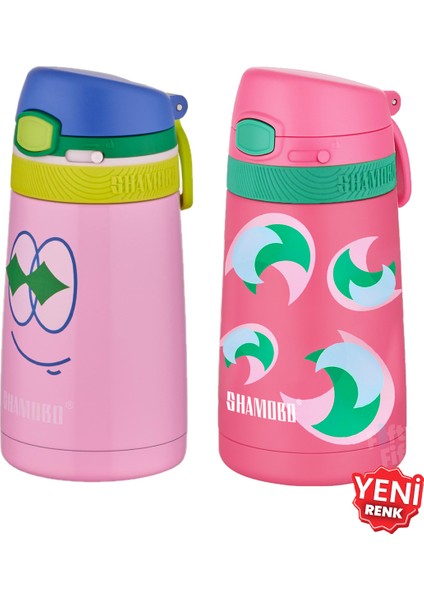 2li Set Pipetli Çelik Termos 350ML -6 Saat Isı Yalıtımı-