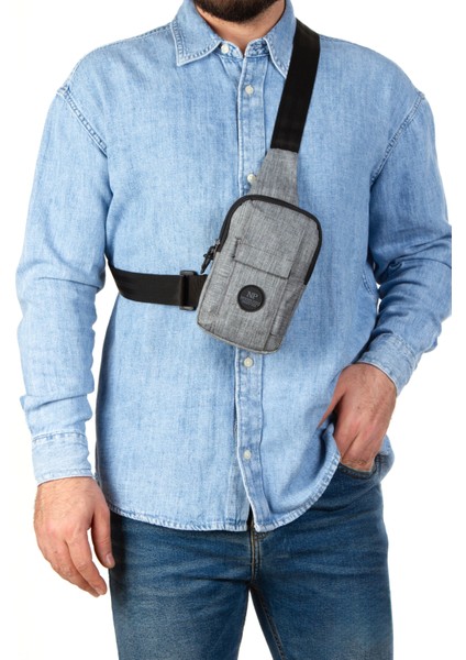 Keten Telefon Bölmeli Bel ve Çapraz Omuz Çanta Göğüs Seyahet Günlük Bodybag