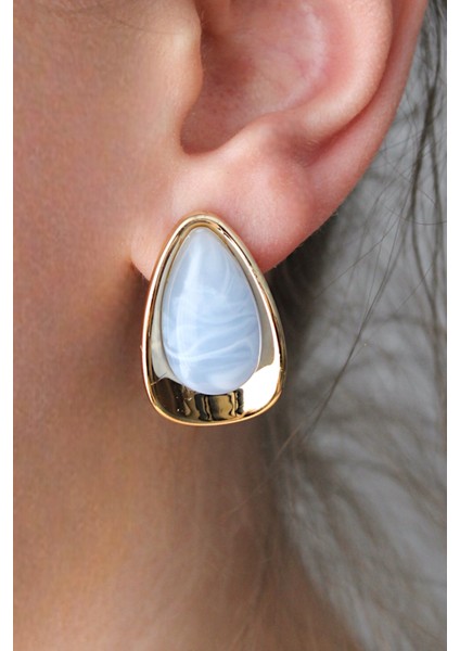 Akrilik Taşlı Damla Model Küpe