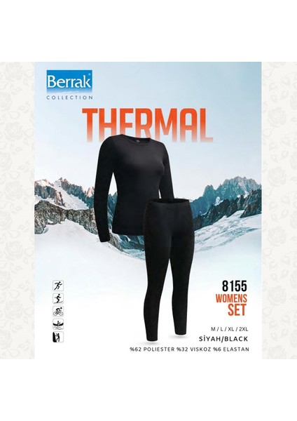 8155 Bayan Termal Takım --Siyh - - Xl