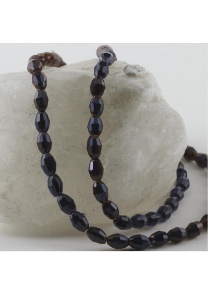 Resveq 6x8 mm Arpa Kesim Kristal Taş-Antrasit fiyatları