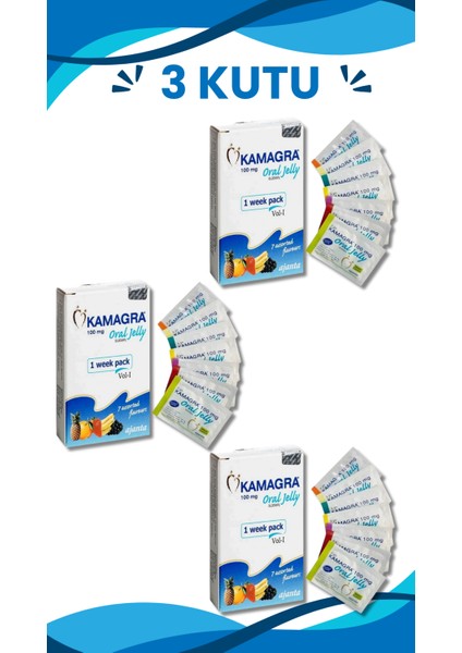 KAMAGRA100MG JELLY100MG 3 Kutu 21'li Paket Orijinal Performans_arttırıcı Geciktirici Takviye Erkeklerözel