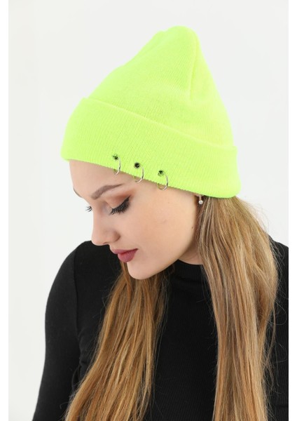 Kadın Neoan Sarı Piercingli Kışlık Bere fırsatları