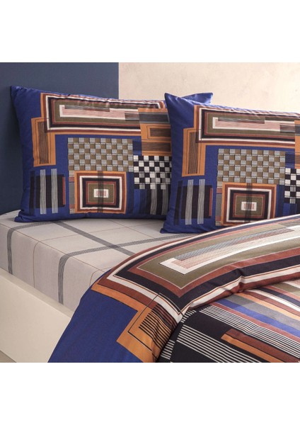 Genç Modası Ranforce Çift Kişilik Nevresim Takımı Ravıx Lacivert modelleri