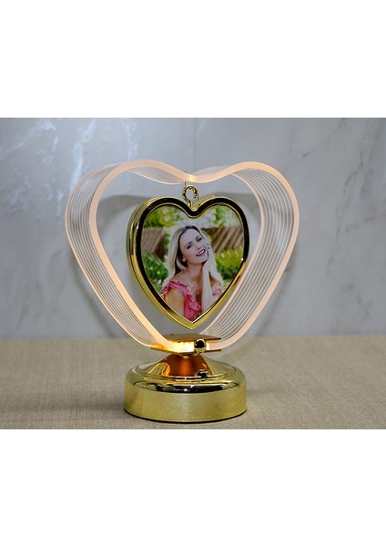 Mdb Kişiye Özel Fotoğraf Alanlı Kalpli LED Çerçeve Model 1