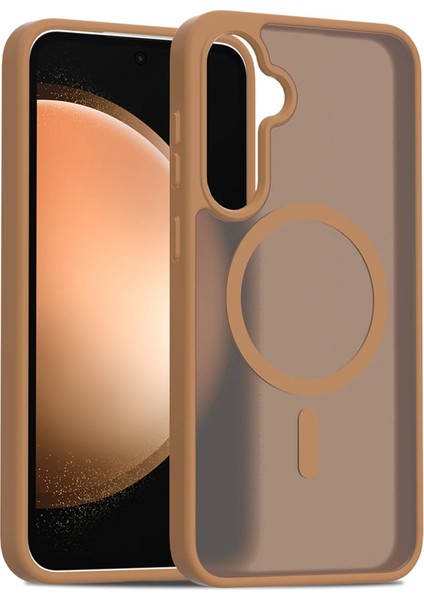 Resveq Joko Samsung Galaxy S24 Fe Jota Magsafe Kapak - Kahverengi